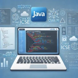 DALL·E 2024-10-12 10.53.27 - A featured image for an online course titled 'Java Programming - Level 3' targeted at Class 11 ICSE students. The image should have a modern and profe